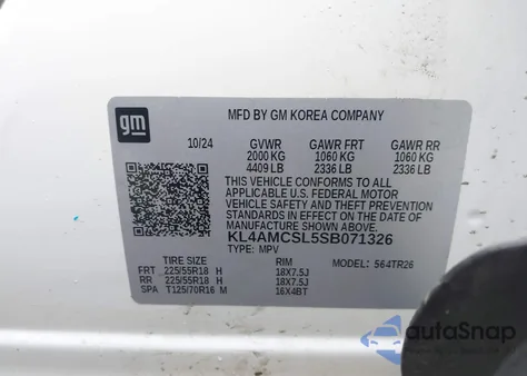 2025 Buick Encore Gx Preferred Awd from USA, damaged, VIN KL4AMCSL5SB071326